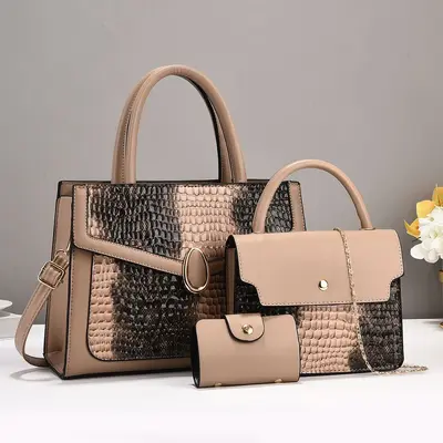Damen-Mutter-Kind-Tasche, 3-teiliges Set mit Schultergurt - 4