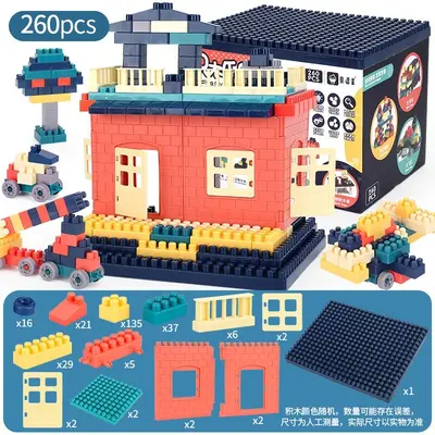 Creative Children's Building Block Set with Storage Box and Baseplate - 10