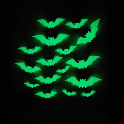 Halloween 3D Black Bat Wall Stickers, 16 Pcs per Pack - 13