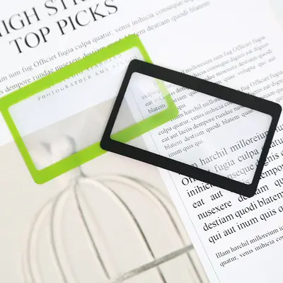 Portable Handheld Magnifier, Full-Page Magnification, Card Style