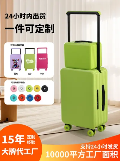 Customizable Trolley Luggage, Durable with Silent Spinner Wheels - 1