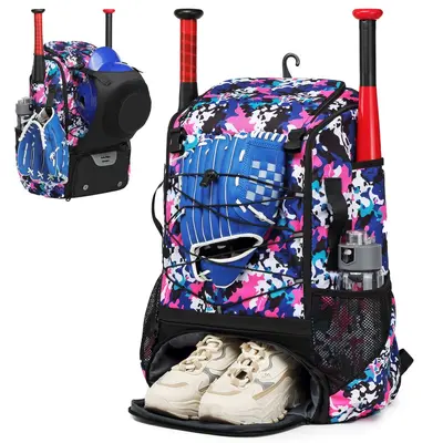 American Baseball Backpack, Large Capacity Softball Equipment Bag - 8
