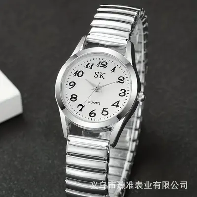 SK Quarz-Armbanduhr digitale Anzeige Edelstahl wasserdicht - 5