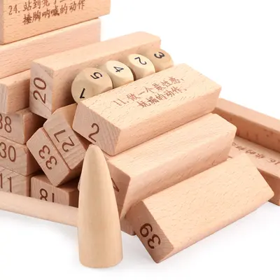 Large Children's Educational Stacking Blocks, Jenga Table Game - 5