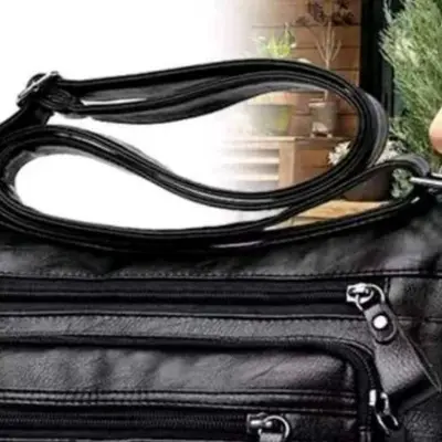 Soft Leather Crossbody Shoulder Bag for Middle-Aged Women - 2