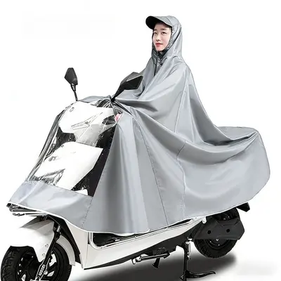 Yağmurluk elektrikli araç panço büyütülmüş ve kalınlaştırılmış motosiklet çift tek erkek ve kadın bisiklet yağmur geçirmez tam vücut ayakları kaplayan - 11