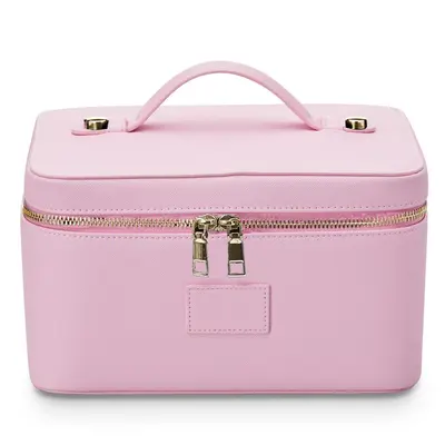 PU Leather Portable Makeup Bag with Compartments, Large Capacity - 3