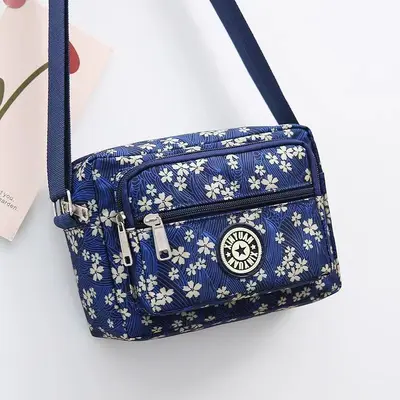 Oxford Cloth Women's Crossbody Bag, Floral Pattern, Middle-Aged Style - 3