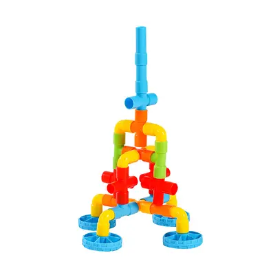 Children's Pipe Building Block Toy, Educational Multi-Functional Snap-Together Set - 6