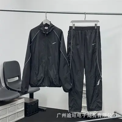 NK Spring Autumn Tracksuit Set with Reflective Details and Windproof Jacket - 12