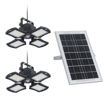 LED Güneş Enerjili Dış Mekan Lambası, Dört Yapraklı Katlanır, İnsan Hareket Sensörlü