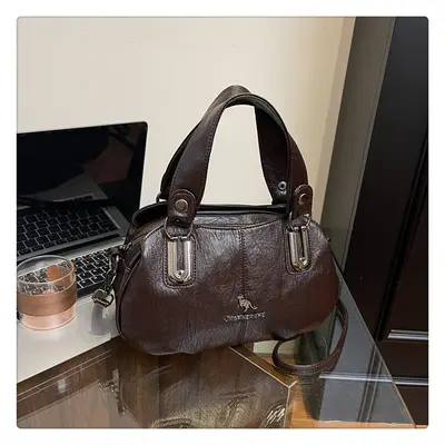 Large Capacity Soft Leather Crossbody Bag for Middle-Aged Women - 4