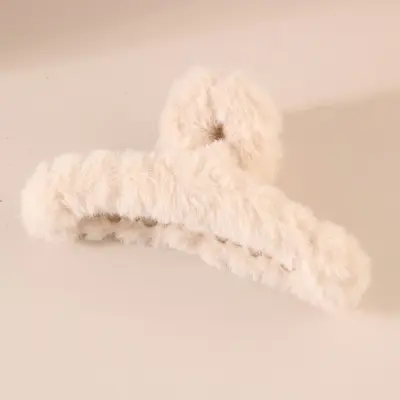 Plüsch-Haarspange, voluminöse Haarspange, große Größe für dickes Haar, Hai-Haarspange, Haarspange für Herbst und Winter hinten am Kopf, einfaches Haaraccessoire. - 11