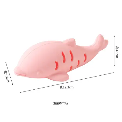 Silicone Fish Cat Toy, Slow Feeder, Chew-Resistant - 8