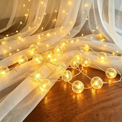 LED-Kristallkugel-Lichterkette für Nachtmarkt-Stände und Zeltdekoration