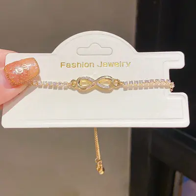 14K Gold Plated Zircon Oval Bracelet - 9