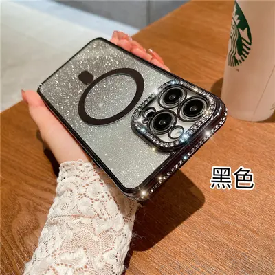 iPhone 16 Pro Max rhinestone magnetic charging case gradient - 10