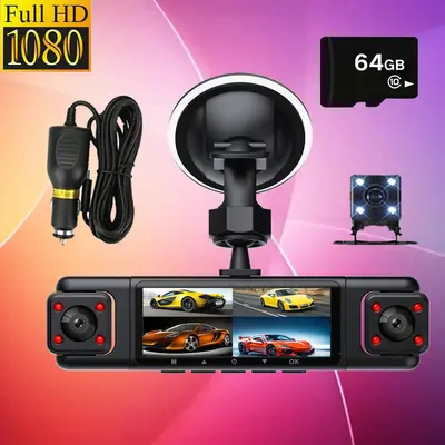 4-Linsen 4-Kanal 360° WLAN Dashcam Infrarot-Nachtsicht Full HD 1080P Rückfahrkamera Auto DVR - 12