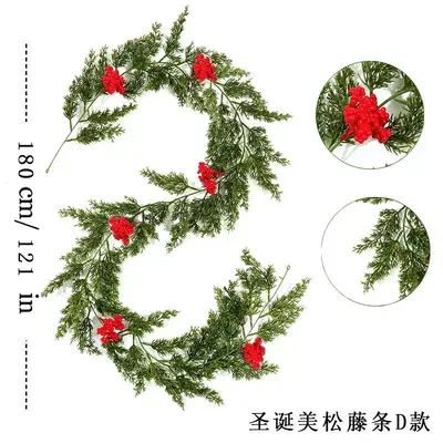Christmas Garland Party Decoration, 2 m Artificial Pine Needle Greenery - 13