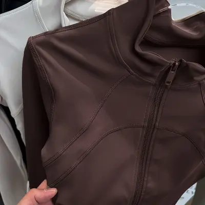 薄绒跑步训练健身服外套春季款立领瑜伽服女拉毛紧身显瘦运动上衣