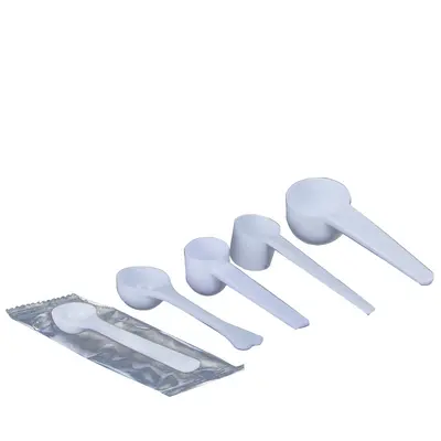 Plastik ölçü kaşığı 1/3/5/10 g, süt tozu için, tek kullanımlık, ayrı ayrı paketli