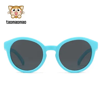 Fashionable Soft Silicone Baby Sunglasses 0-3 Years Children Round Sun Glasses UV Protection Premium High Definition Polarized