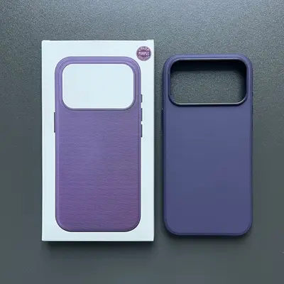 iPhone 18 Pro Max Uyumlu Düz Renk Teknoloji Kumaşı Görünümlü TPU Kılıf - 10