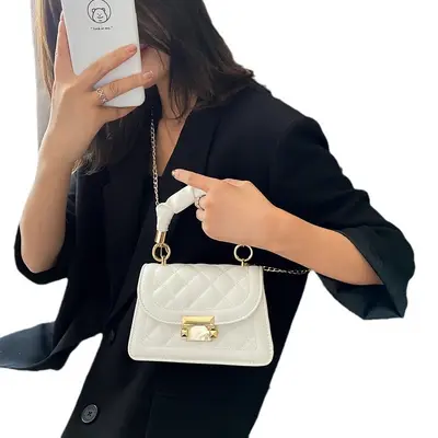 Women's Chain Crossbody Bag, Small Square Design, Korean Style - 5