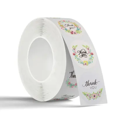 Thank You Stickers, Floral Seal Stickers for Baking Paper Envelopes