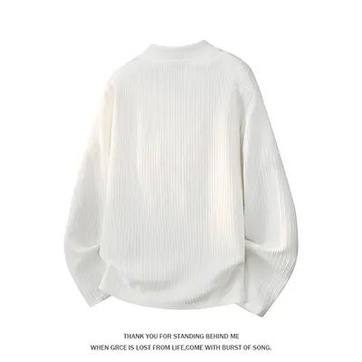 Herren-Langarmshirt mit Henley-Ausschnitt, strukturiert, Modell T6017, Frühjahr
