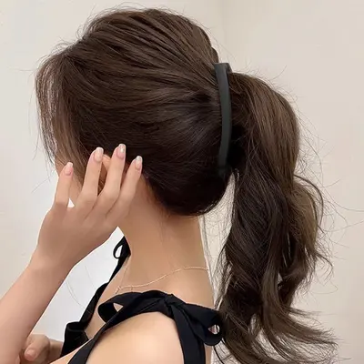 Saç Klipsi Yuvarlak Düz Klips Saç Tokası İhtişamlı Saç Klipsi Kore Minimalist Büyük Boy Muz Klipsi Dikey Klips Muz Klipsi Pençe Klipsi