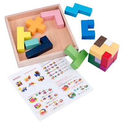 Luban Lock, Soma Cube and Tangram Brain Puzzle Set - 11