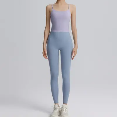 Damen-Yoga-Top mit Brustpolster, Nylon, rückenfrei