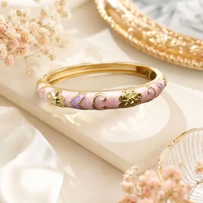 Emaye işi saray bilezik, cloisonné bayan takı - 12