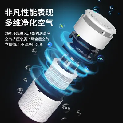 Cross-border air purifier household negative ion air purifier formaldehyde remover desktop small odor and smoke eliminator factory direct supply