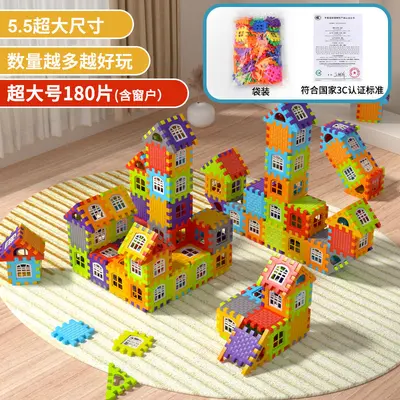Büyük Ev Yapı Blokları, Kalın Eğitici Çocuk Oyuncağı, 3D DIY Oyun Evi - 11