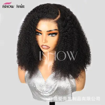 European and American 5*5 Real Human Hair Glueless Wig Cap Kinky Curly Lace Wig Cap Human Hair Wigs