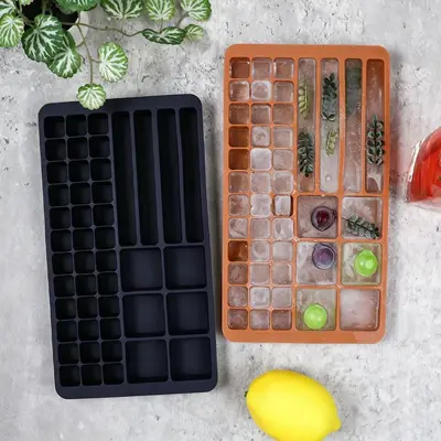 Mini buzzer ice cube ice mold creative ice box crushed ice cube mold 160 grids silicone ice mold transparent small crushed ice cubes