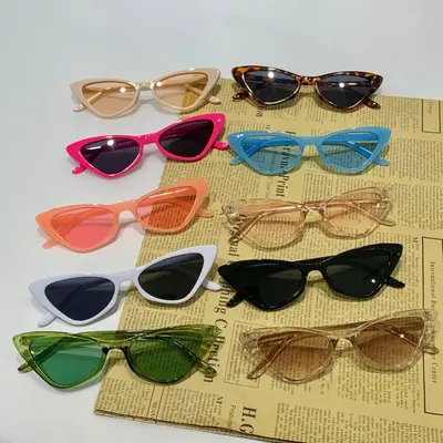 Damen-Cat-Eye-Sonnenbrille im Retro-Dreieck-Stil - 3