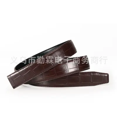 Men's belt for young men and middle-aged men business belt daily fashion crocodile pattern bamboo pattern headless personalized trousers belt - 9