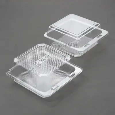 Tek kullanımlık plastik kutu, şeffaf pasta kutusu, kek şeftali kek burger salatası dikdörtgen kutu, İsviçre rulosu ambalaj kutusu - 4