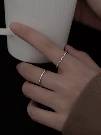 925er Silber glatter minimalistischer Ring