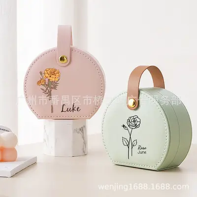 Sınır ötesi taşınabilir mücevher kutusu diy el çantası seyahat mücevher saklama kutusu yüzük kolye küpe saklama kutusu