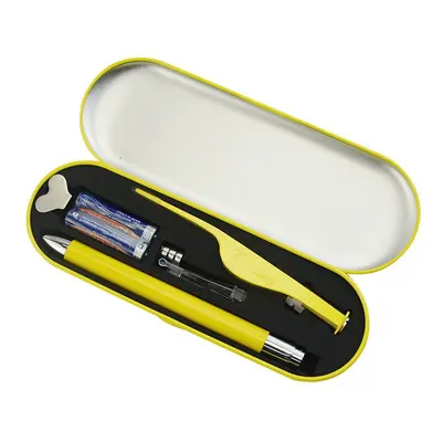 LED Stainless Steel Ear Pick Set with Metal Box, Tweezers, Baby Ear Cleaning Tool - 11