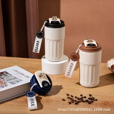 Smart Temperature Display Stainless Steel Insulated Coffee Mug, Portable - 2