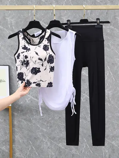 Printed Women's Yoga Set 2026 with Tunic Top for Fitness - 5