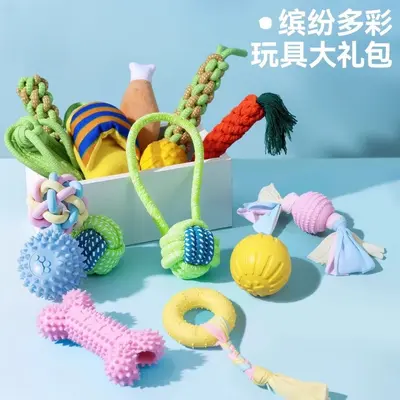 Squeaky Plush Cotton Rope Dog Toy for Small and Medium Dogs - 5