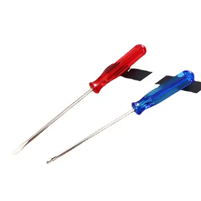 Transparent Handle Mini Screwdriver, Flat and Phillips Tips, Crystal