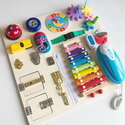 Sechsseitiges Montessori-Activity-Board Lernspielzeug - 13