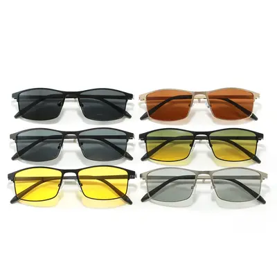 Herren-Polarisationssonnenbrille mit Nachtsicht, Tag und Nacht, quadratisch - 2